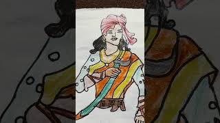 Jhansi Ki Rani drawing art drawing painting artist sketch [upl. by Santos]