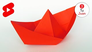 Barco de Papel en Origami Rápido y Muy FÁCIL de Hacer  Manualidades con Reciclaje DIY Shorts 🚢 [upl. by Fedirko]