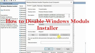 How to Disable Windows Moduls Installer [upl. by Fenwick]