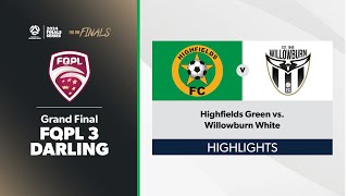 FQPL 3 Darling Downs Women Grand Final  Highfields Green vs Willowburn White Highlights [upl. by Nailluj]