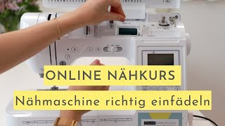 Nähmaschine einfädeln  Unterfaden aufspulen  Nähen lernen [upl. by Ttimme155]