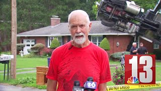 Man discusses huge crane that crashed into his North Greenbush home [upl. by Meensat]