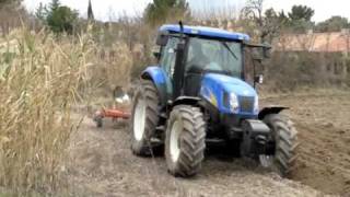 New Holland T6050 ploughing field [upl. by Launcelot]