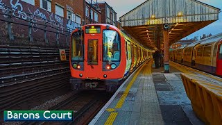 Barons Court  District  Piccadilly lines  London Underground  S7  1973 Tube Stock [upl. by Delaney]