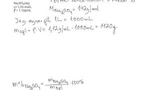 Omregning formel konc til masseprocent [upl. by Johannes]