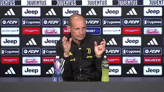 JUVEFROSINONE Allegri quotfirmare in bianco per il rinnovo Non firmerei nientequot Conferenza stampa [upl. by Enelloc]