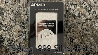 Testing a APMEX 10 oz Silver Bar [upl. by Odrahcir]