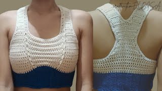 How to Crochet Racerback Top  craftwithmELOISA  Left Handed [upl. by Anauq837]