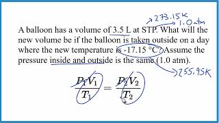 Combined Gas Law Practice Problem Find New Volume [upl. by Yvehc962]