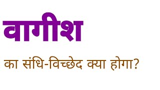 वागीश का संधि विच्छेद क्या होता है  vagish ka sandhi vichchhed kya hota hai  sandhi vichchhed [upl. by Introc]