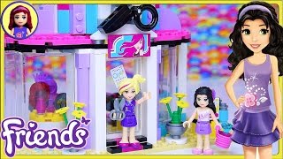 Lego Friends Hair Salon Set Build Review Play  Kids Toys [upl. by Ahsiad]