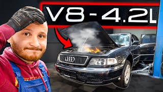 Die ersten STARTVERSUCHE billigster Audi A8 42L V8 [upl. by Eylrac]