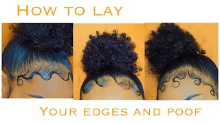 EDGES AND BUN TUTORIAL  How To Style Your Edges 3 Different Ways [upl. by Katheryn]