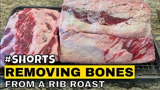 shorts  How to Remove the Bones from a Standing Rib Roast  Ribeye Roast  Presidential Cut [upl. by Derek]