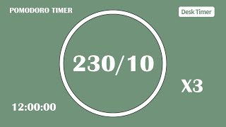 Pomodoro Timer 23010⏰  X3  120000  No Music Color ver  DeskTimer [upl. by Yuma]