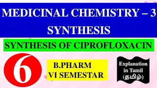 SYNTHESIS OF CIPROFLOXACIN  MEDICINAL CHEMISTRY  3  B PHARM 6 SEMESTER [upl. by Bing174]