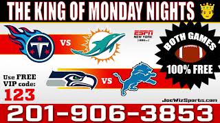 FREE TN at Miami and SEA at DET Get both Winners visit httpswwwjoewizsportscom [upl. by Curley]