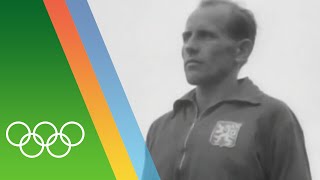 Emil Zátopeks long distance treble at Helsinki 1952  Epic Olympic Moments [upl. by Kelula156]