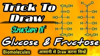 Trick To Draw Structure Of Glucose And Fructose [upl. by Noffihc]