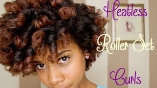 How to Heatless Roller Set Curls on Natural Hair [upl. by Aikam]