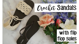 Crochet Sandals using Flip Flop Soles  Sewrella [upl. by Netnert]