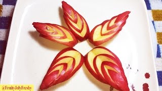 Art In Apple Leaf Fruit carving  Fruit Cutting amp Design For Beginners [upl. by Caro]