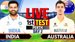 India vs Australia 1st Test Day 2  IND vs AUS Live Match Today  Live Cricket Match Today [upl. by Inattyrb106]