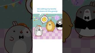 Me calling my bestie to share all the gossip molang shorts shortsfeed funnycartoon [upl. by Jillane500]