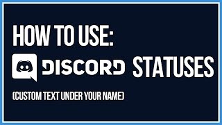 Discord How to Set Custom Text Under Your Name Statuses [upl. by Lamiv]