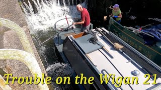 Narrowboat Journey Trouble on the Wigan 21 [upl. by Turpin]