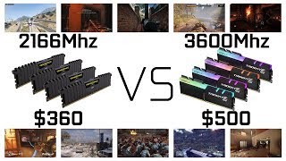 2166Mhz vs 2666Mhz vs 3200Mhz vs 3400Mhz vs 3600Mhz  1080P4k [upl. by Dusty]