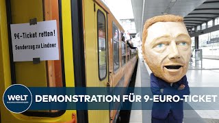 9EUROTICKET LÄUFT AUS Nachfolge nicht geklärt  Demonstration für Verlängerung in Berlin [upl. by Suzette]