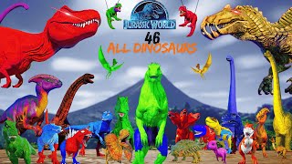 THE BEST ALL 46 DINOSAURS  JURASSIC WORLD EVOLUTION [upl. by Sharman887]