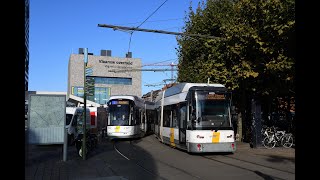 Hermelijn and Flexity 2 Albatros Trams De Lijn in Ghent Belgium 2021 [upl. by Eeralav]