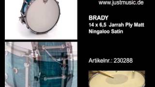 Brady Jarrah ply Snare drum played and 360° view 14x65quot ningaloo satin [upl. by Eade]