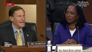 WATCH Sen Blumenthal’s opening statement in Jackson Supreme Court confirmation hearings [upl. by Norvell446]