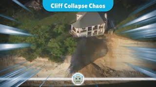 Cliffside Drama Thatched Cottage Teeters on Edge of 400ft Drop After Massive Landslide [upl. by Llenrac]