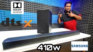 Samsung HWBE550EXL Dolby Soundbar  Detail SOUNDBASS DOLBYDTSX TEST  410w DEEP BASS  17000rs [upl. by Nadual303]