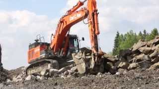 Hitachi ZX470LCH5 large excavators in action in Norway [upl. by Malorie]