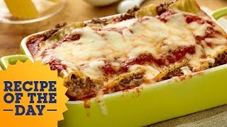 Recipe of the Day Giadas Beef and Cheese Manicotti  Everyday Italian  Food Network [upl. by Tterrej]