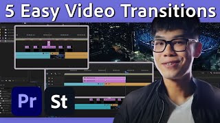 5 EASY Premiere Pro Transitions Youll Love  Premiere Pro Tutorial  Adobe Video [upl. by Catt]