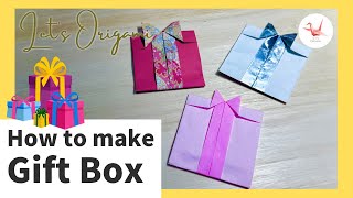 Gift Box Origami 🎁 How to Make Gift Box  Folding Instructions by Lets Origami origamitutorial [upl. by Hanus]