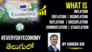 Inflation Deflation Disinflation Reflation Greedflation Shrinkflation  Explained by Suresh Sir [upl. by Ruddie]