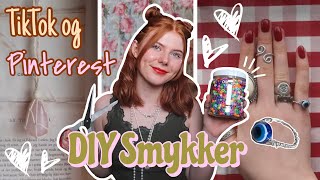 DIY TIKTOK OG PINTEREST SMYKKER  Krystal halskeder og ringe [upl. by Ravi]