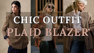 Chic Plaid Blazer Autumn Outfit Elevate Your Fall Fashion [upl. by Kobi]