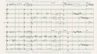 Fabricio Fornero  Concerto in C for flute and orchestra III Allegro con fuoco  Musical score [upl. by Ehcsrop]