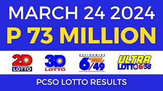 Lotto Result March 24 2024 9pm PCSO [upl. by Burleigh]