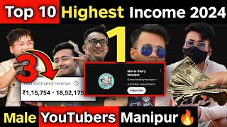 Top 10 Highest Youtubers Income in Manipur 💵💰🔥 2024 [upl. by Nymsaj]