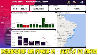 Dashboard em Power BI  Gestão de frota Transportadoras 10 [upl. by Hanimay]