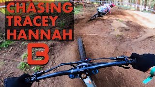 Trying to keep up with Tracey Hannah  CRANKWORX DOWNHILL 2019 [upl. by Laehcar653]